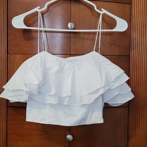 Zara, Corset, Crop top, White, Size X-small